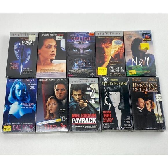 NOS Vintage 1990s VHS Tape Thriller Movies Set of 10 New Sealed Double Jeopardy - Picture 1 of 4